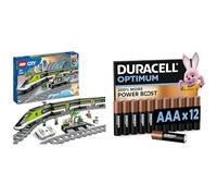 LEGO City Express Passenger Train - Includes Remote Control Toy Train + DURACELL Optimum AAA Batteries (Pack of 12)