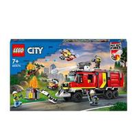 Lego city fire 60374 autopompa dei vigili del fuoco, unità di comando pompieri, camion giocattolo e droni, giochi per bambini