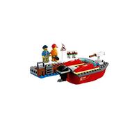 LEGO City Fire Incendio al Porto, Set di Costruzioni con Motoscafo Antincendio con Cannone ad Acqua e Minifigure di Pompiere, Giocattolo da Bagno per Bambini di 5 Anni, 60213