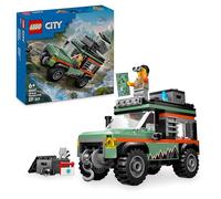 Lego city 60447 fuoristrada di montagna 4x4 - jeep giocattolo da costruire, giochi per bambini 6+ con 1 minifigure e accessori