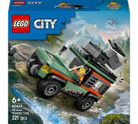 Lego city 60447 fuoristrada di montagna 4x4 - jeep giocattolo da costruire, giochi per bambini 6+ con 1 minifigure e accessori