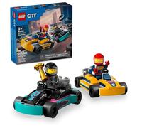 LEGO City Go-Kart e Race Drivers, set da gioco con 2 minifigure per conducenti, giocattolo per auto da corsa, divertente regalo per bambini dai 5 anni in su, 60400