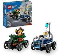 Lego city 60459 pack veicoli da corsa: aereo contro letto d’ospedale, auto giocattolo con 2 minifigure, giochi per bambini 5+