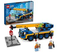 LEGO City Mobile Crane 60324 Building Kit; Toy Construction Vehicle with Working Boom, Outriggers and Winch System; Includes Driver and Worker Minifigures; for Boys and Girls Aged 7+ (340 Pieces)