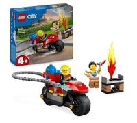 LEGO City Motocicletta dei Pompieri da Soccorso, Giochi per Bambini e Bambine da 4 Anni in su con Moto Giocattolo dei Vigili del Fuoco, 2 Minifigure, Estintore e Barbecue da Costruire 60410
