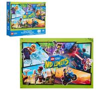 LEGO City No Limits Puzzle Pavimento Bifacciale 50 Pezzi | Puzzle grande da 61 x 88,9 cm con scena d'azione LEGO City, puzzle colorato da pavimento di Just Play, età 4+