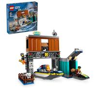 LEGO CITY 60417 MOTOSCAFO DELLA POLIZIA E NASCONDIGLIO DEI LADRI GIOCATTOLO, GIOCHI PER BAMBINI 6+ CON MOTO D'ACQUA E MINIFIGURE