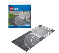 LEGO City Supplementary Curva e Incrocio a T Supplementare con 2 Piattaforme di Base per Tutti i Set da Costruzione, 60237