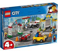 LEGO City Town Stazione di Servizio e Officina con 3 Macchinine e 4 Minifigure, Giocattoli per Bambini dai 4 Anni in su, 60232