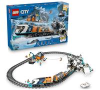 LEGO City Treno Espresso Artico degli Esploratori - Include un Treno Giocattolo Telecomandato con Spazzaneve, Gru, 30 Binari, 6 Minifigure e Funzione Caduta Massi - Regalo per Bambini da 7 Anni 60470