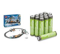 LEGO City Treno Espresso Artico RC, 22 binari, 7+ anni, 60470, & Batterie AAA Ricaricabili Amazon Basics 12 pz, 850mAh