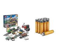LEGO City Treno Merci RC, 32 binari/segnali, 6+ anni, 60198, & Batterie AAA Alcaline Amazon Basics 12 pz, 10 anni