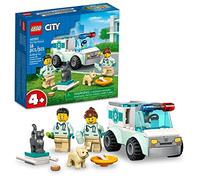 LEGO City Vet Van Rescue 60382, Ambulanza animale giocattolo, set da gioco per bambini dai 4 anni in su con 2 minifigure veterinarie, figure di cani e gatti