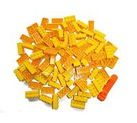 LEGO Classic. 100 Pezzi 2 x 4 Pietre (3001) con separatore per Pietra (Giallo)