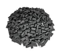 LEGO Classic. 100 Pezzi 2 x 4 Pietre con separatore in Pietra (Grigio Scuro)