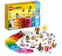 LEGO Classic Creative Party Box Bricks Set 11029 Giochi per famiglie da giocare insieme Include 12 mini-giocattoli da costruire: Orsacchiotto Clo