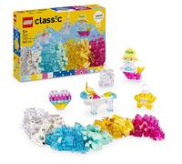 LEGO Classic Scatola magica trasparente 11040 | Giochi per bambine da 5 anni, mattoncini colorati e clip portachiavi per creare figure di fantasia, idea regalo, 340 pezzi