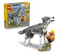 LEGO Creator 3 in 1 Animali della Foresta: Lupo Grigio - Animale Giocattolo Trasformabile in Falco o Procione - Decorazione Cameretta - Regalo di Compleanno per Bambine e Bambini da 8 Anni - 31393