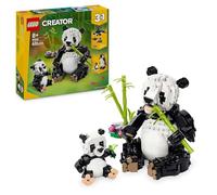 Lego creator 3 in 1 31165 animali selvatici: famiglia di panda giocattolo, si trasforma in pinguino e orca, giochi bambini 8+