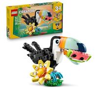 LEGO Creator 3 in 1 Animali Selvatici: Tucano Tropicale con Fiore - Animale Giocattolo Trasformabile in Farfalla o Pesce Tropicale - Regalo Creativo per Bambine e Bambini da 7 Anni in su - 31173