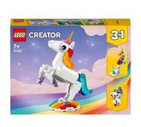 lego Creator 3 in 1 - Unicorno Magico con Arcobaleno, Cavalluccio Marino o Pavone Costruzioni per Bambini da 7+ Anni - 31140