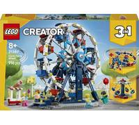 Creator 3-in-1 Ruota panoramica leggendaria, Giochi di costruzione Parco Giochi Trasformabile in Attrazione a Forma di UFO o in Giostra, da 8+, Set da costruzione, 8 anno/i, Plastica, 916 pz, 1,32 kg