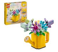 LEGO Creator 3 in 1 Innaffiatoio con Fiori Finti, Giochi per Bambini e Bambine da 8 Anni con Annaffiatoio Giocattolo Trasformabile in Stivale Giallo o in 2 Uccelli con Trespolo, Regalo Creativo 31149