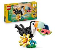 LEGO Creator 3 in 1 Animali Selvatici: Tucano Tropicale con Fiore - Animale Giocattolo Trasformabile in Farfalla o Pesce Tropicale - Regalo Creativo per Bambine e Bambini da 7 Anni in su - 31173
