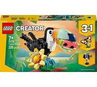LEGO Creator 3 in 1 Animali Selvatici: Tucano Tropicale con Fiore - Animale Giocattolo Trasformabile in Farfalla o Pesce Tropicale - Regalo Creativo per Bambine e Bambini da 7 Anni in su - 31173