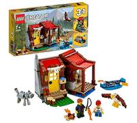 LEGO Creator Avventure all'Aperto 3in1 con Cabina di Legno, Postazione di Birdwatching e Chiatta, 31098