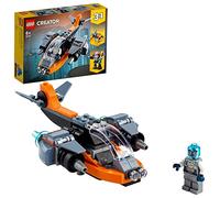 LEGO Creator Cyber-Drone, Set 3 in 1 con Astronave Drone e Minifigure Trasformabile in Robot Giocattolo Mech o Scooter Spaziale, Minifigure, Giochi per Bambini e Bambine da 6 Anni, Idee Regalo 31111