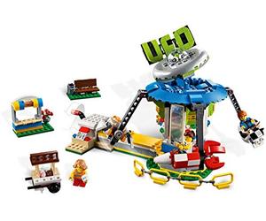 LEGO Creator Giostra del Luna Park 3 in 1, Avventure al Parco Giochi, Giostra a Tema Spaziale, 31095