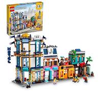 LEGO Creator Main Street 31141 Set di giocattoli da costruzione, 3 in 1 Contiene un edificio Art Déco della Città dei giocattoli, Market Street Hotel, Café Music Store e 6 minifigure, infinite possibi