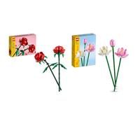 LEGO Creator Rose Set di Fiori Finti Compatibile con Bouquet di Fiori Artificiali & Creator Fiori di Loto, Set Fiori Finti da Costruire per Bambine e Bambini da 8 Anni