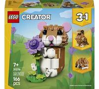 LEGO Creator 3 in 1 Simpatico Criceto con Fiore Giocattolo - Animale Trasformabile in Riccio o Aquila con Uovo - Decorazione Camera da Letto Fai da Te - Regalo per Bambine e Bambini da 7 Anni - 31376