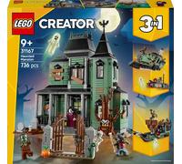 LEGO Creator 3 in 1 Villa Spettrale - Casa Giocattolo Interattiva che si Trasforma in Nave Fantasma o in Treno - Include 5 Minifigure - Regalo Creativo per Bambini e Bambine da 9 Anni in su - 31167