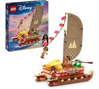 LEGO Disney 43270 La Canoa di Vaiana, Barca Giocattolo con 4 Personaggi, Giochi per Bambini 6+, Regalo da Principesse