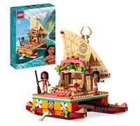 LEGO Disney Princess Moana Wayfinding Boat Building Toy 43210 Disney Princess Set di giocattoli con mini bambole Moana e Sina, statuetta del delfino, giocattolo di simulazione ispirato alla Disney per