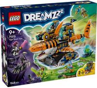 LEGO DREAMZzz 2 in 1 Carro-Squalo Tigre Giocattolo - Si trasforma in Nave Pirata con Cannone - con 5 Minifigure e 2 Creature del Tesoro da Collezione - Regalo per Bambini da 9 Anni in su - 71515
