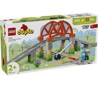 Lego duplo 10426 pack di espansione ponte e binari ferroviari, giochi didattici per bambini 2+, elementi per treno giocattolo