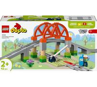 Lego duplo 10426 pack di espansione ponte e binari ferroviari, giochi didattici per bambini 2+, elementi per treno giocattolo