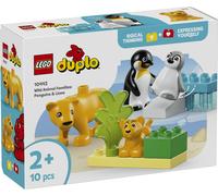 Lego duplo 10442 famiglie di animali: pinguini e leoni, giochi di fantasia educativi per bambini 2+, giocattolo creativo