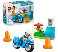 LEGO DUPLO Motocicletta Blu della Polizia - Gioco Didattico per la Motricità Fine - con Moto Giocattolo, Poliziotto, Semaforo e 2 Coni - Regalo di Compleanno per Bambini e Bambine da 2 Anni - 10471