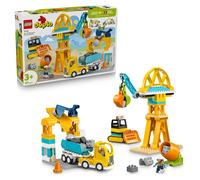 LEGO DUPLO Cantiere e Veicoli 3 in 1 - Gioco Didattico per lo Sviluppo della Motricità Fine - Include Camion Giocattolo, Gru e Escavatori - Regalo di Compleanno per Bambini e Bambine da 3 Anni - 10476