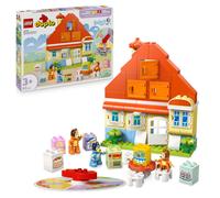LEGO DUPLO Bluey: Casa della Famiglia Bluey con Gioco di Memoria - Giochi Educativi con 3 Personaggi, Casetta con Finestre Apribili e Gioco da Tavolo - Regalo per Bambine e Bambini 3+ Anni - 10459