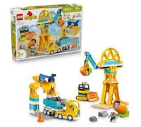 LEGO DUPLO Cantiere e Veicoli 3 in 1 - Gioco Didattico per lo Sviluppo della Motricità Fine - Include Camion Giocattolo, Gru e Escavatori - Regalo di Compleanno per Bambini e Bambine da 3 Anni - 10476