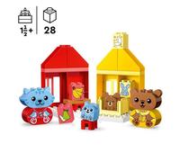 LEGO DUPLO I miei primi rituali quotidiani - Pasto e ora di andare a dormire, giocattolo sociale, 4 personaggi di animali, 10414