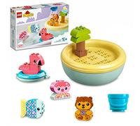 LEGO DUPLO Ora del Bagnetto: Isola degli Animali Galleggiante, Giochi Vasca da Bagno per Bambini con Ciambella, Secchio e 4 Animali Giocattolo 10966