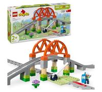 Lego duplo 10426 pack di espansione ponte e binari ferroviari, giochi didattici per bambini 2+, elementi per treno giocattolo