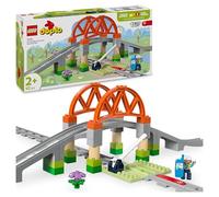 Lego duplo 10426 pack di espansione ponte e binari ferroviari, giochi didattici per bambini 2+, elementi per treno giocattolo